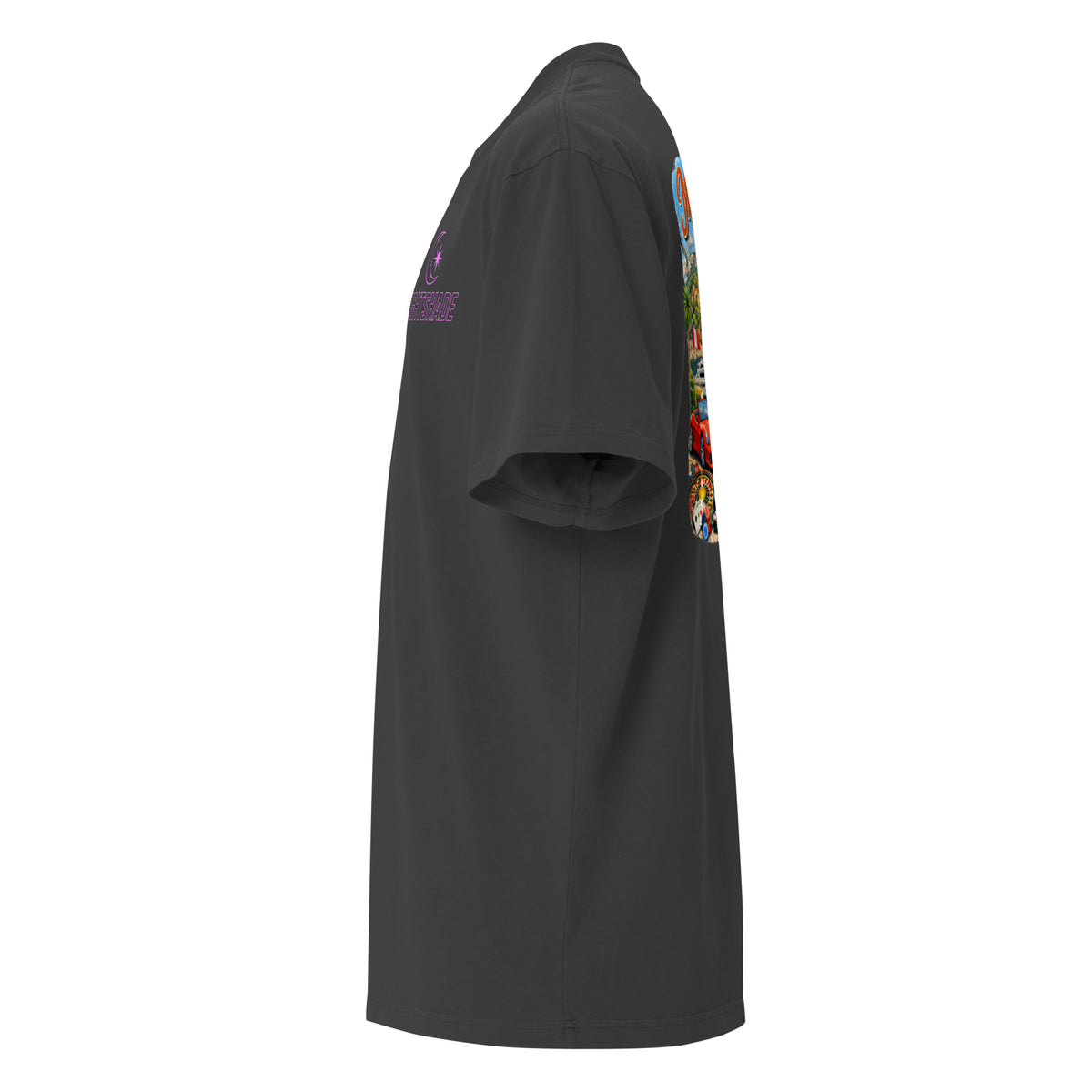 Nightshades Monaco Monte-Carlo Oversized faded t-shirt (multi color) — Faded Black / S
