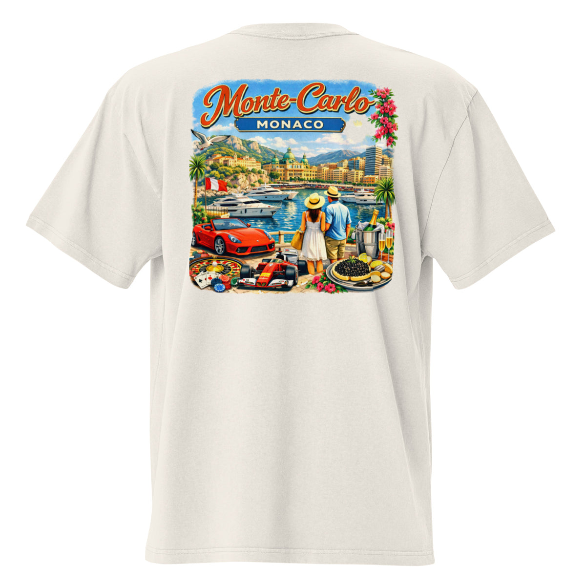 Nightshades Monaco Monte-Carlo Oversized faded t-shirt (multi color) — Faded Black / S