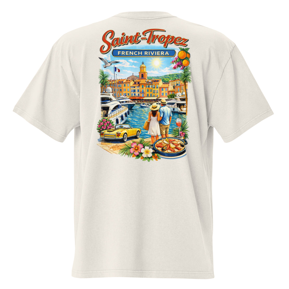 Nightshades St Tropez Oversized faded t-shirt (Multi color) — Faded Black / S